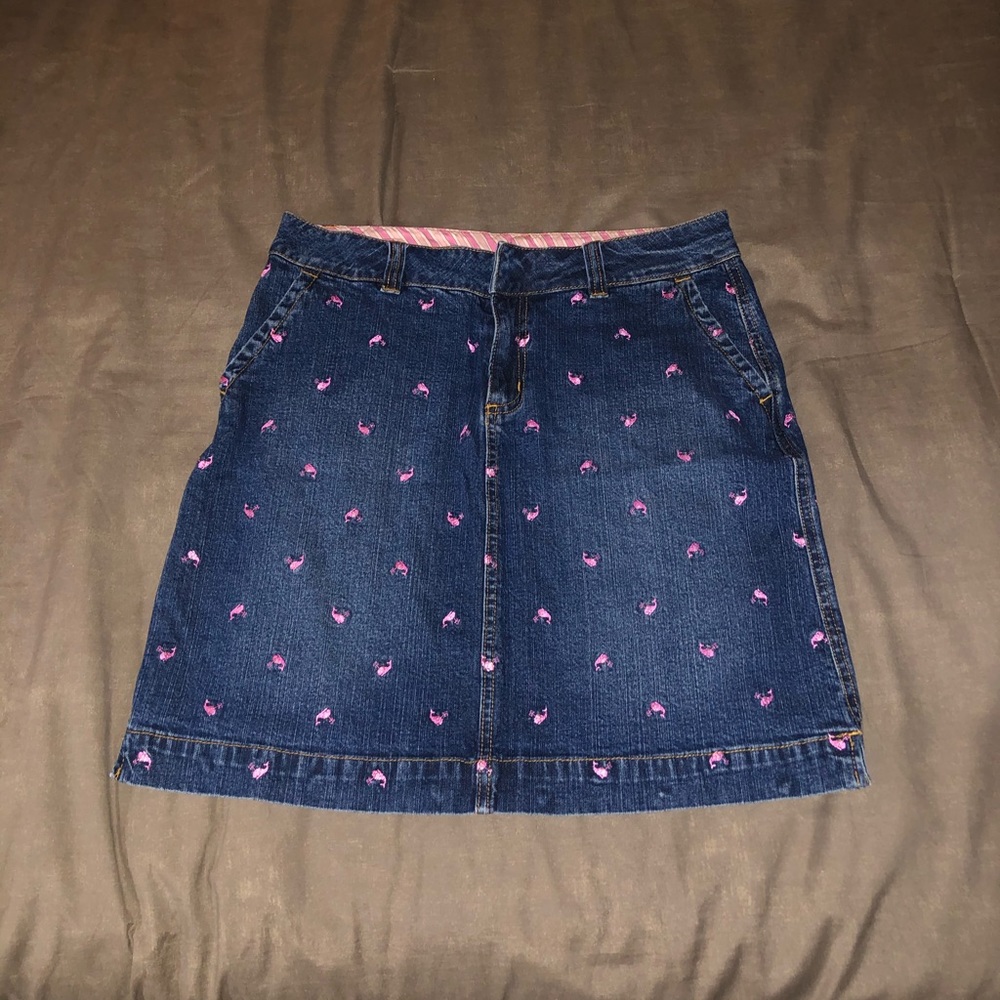 LILLY PULITZER Denim Skirt with Whale Design